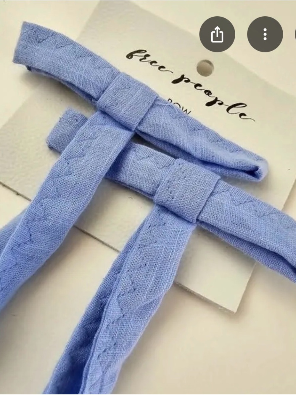 Free People- Pale Blue- Double Tie- Bow- Hair Clips- NWT!